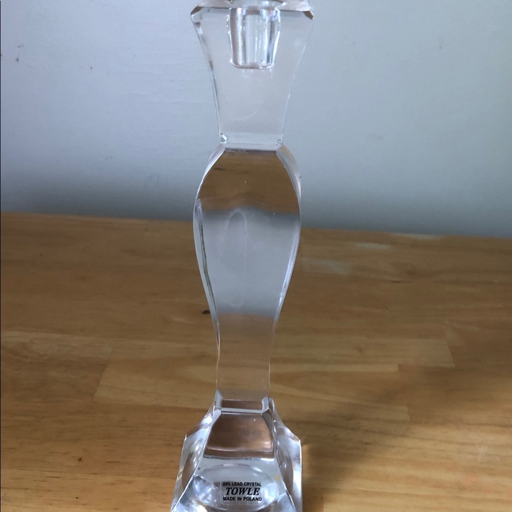 Towle Clear Crystal Candlestick - Transparent Glass